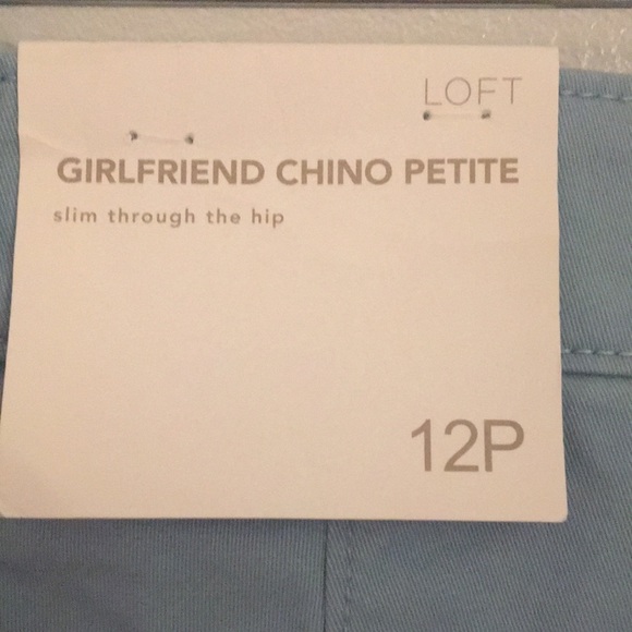 LOFT Light Blue Eyelet Hem Crop Pants - Picture 3 of 7